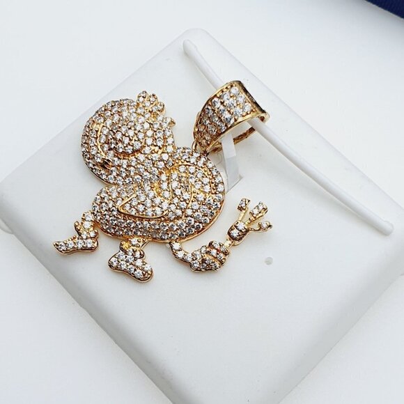 - "14K Gold Plated Cubic Zircon Pendant, EVBRS399 - Picture 7 of 9